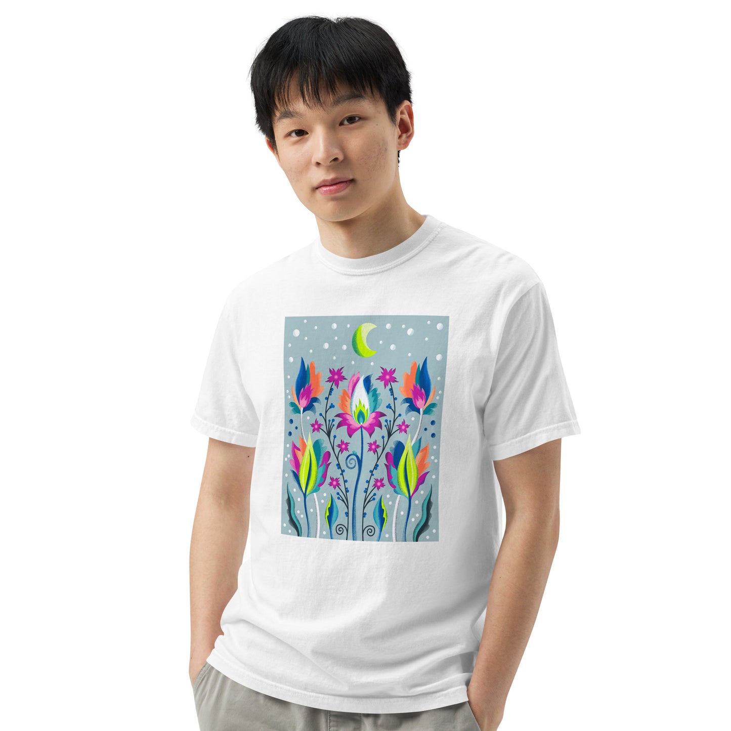 Unisex garment-dyed heavyweight t-shirt - Magical Florals